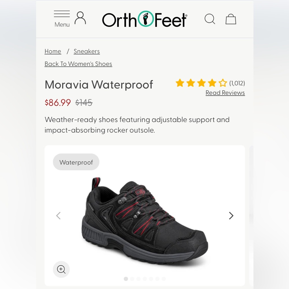 NWT Orthofeet Moravia Waterproof Sneakers Women’s 11 Medium - Picture 2 of 14